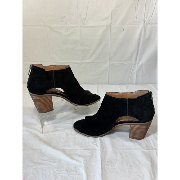 Lucky Brand Keight Suede Peep Toe Ankle Bootie Size 8.5 M - Picture 11 of 12